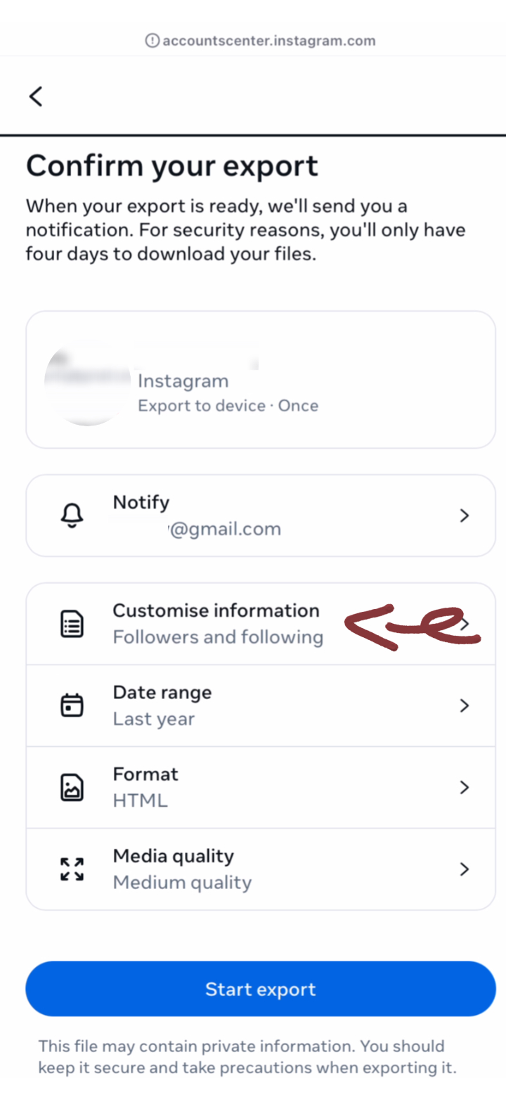 Step 7: Customise Information