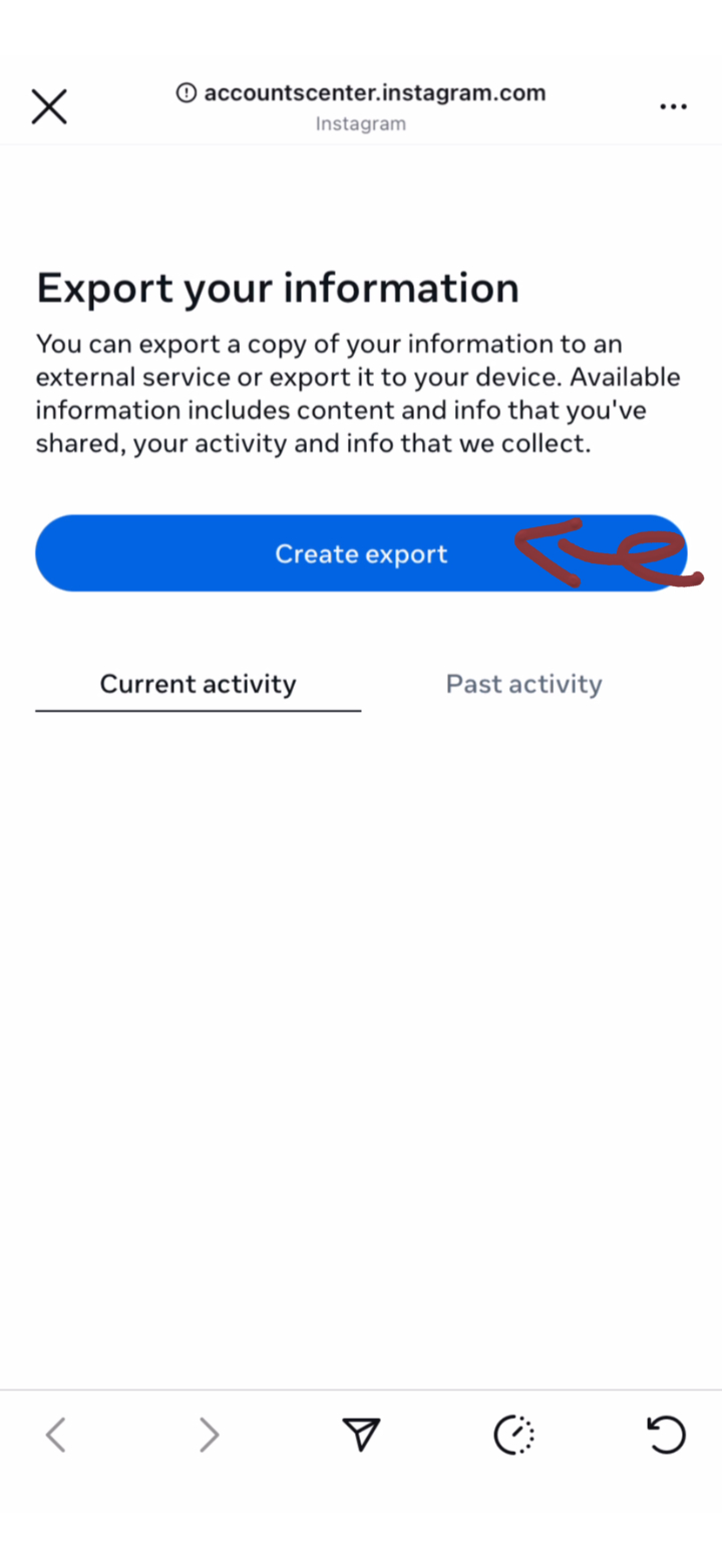Step 5: Select Create Export