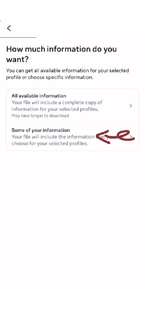 Step 6: Select Some of Your Information